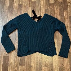 teal sweater